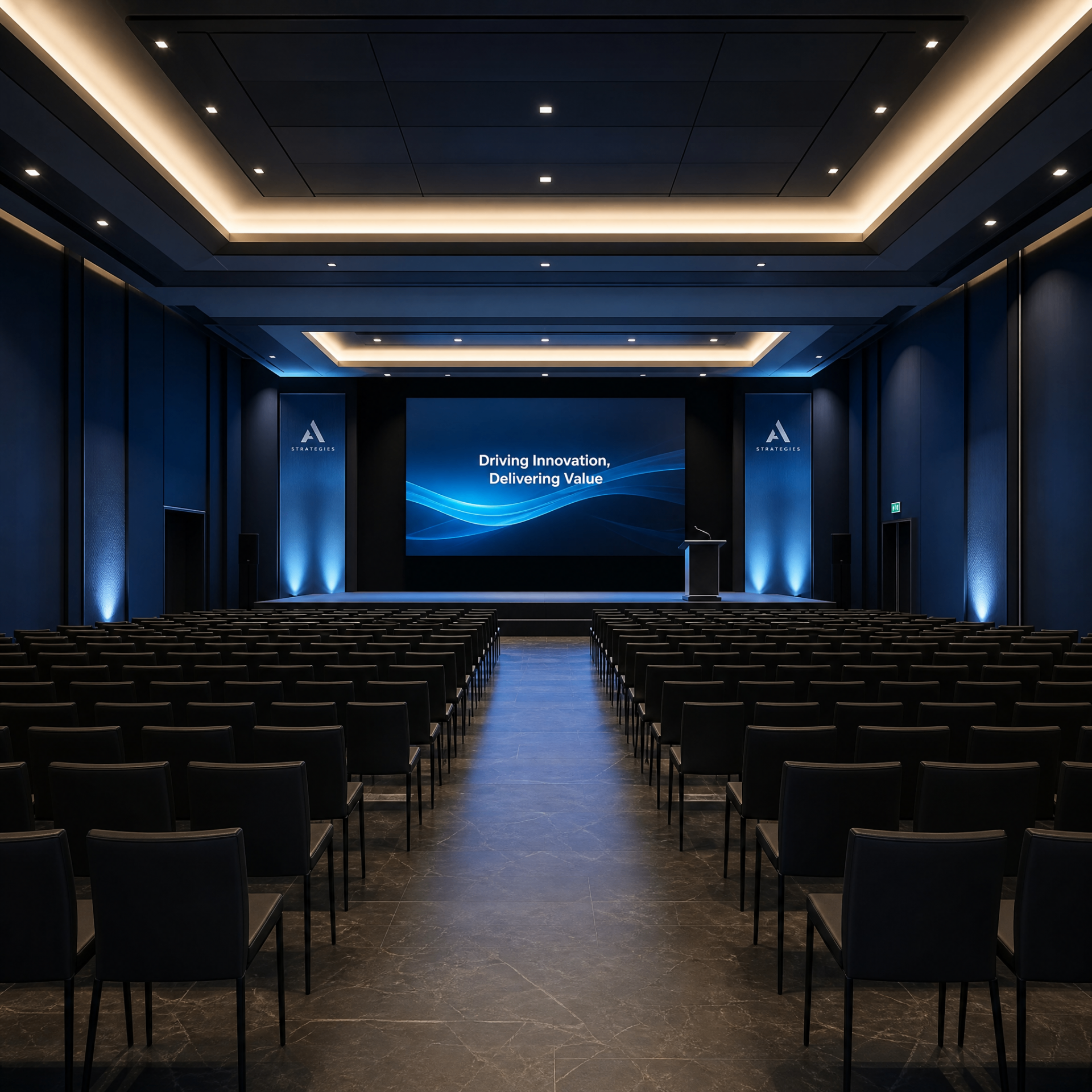 Iluminación arquitectónica de la sala.